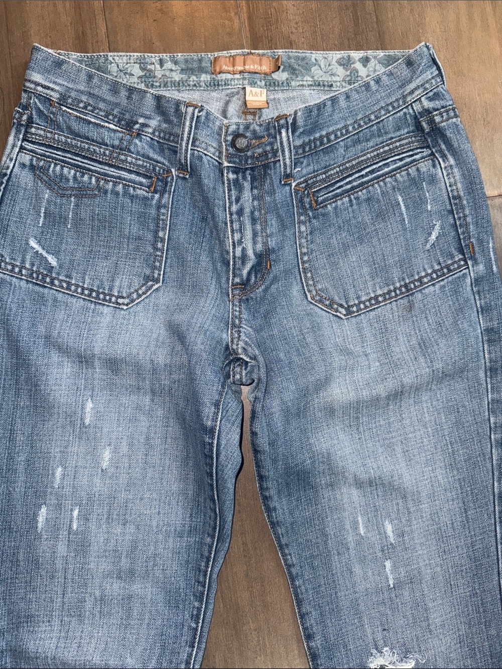 Vintage Abercrombie & Fitch Y2K Distressed Bootcut Jeans Size 6 - Picture 2 of 6